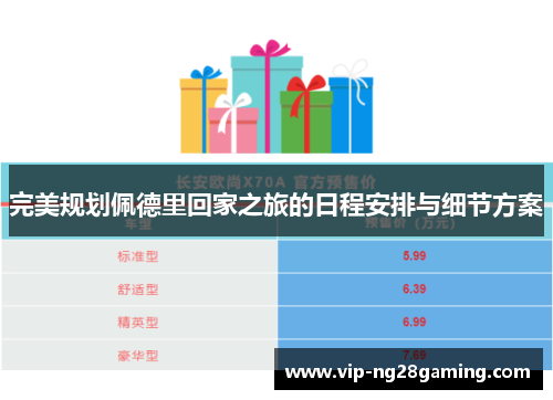 完美规划佩德里回家之旅的日程安排与细节方案